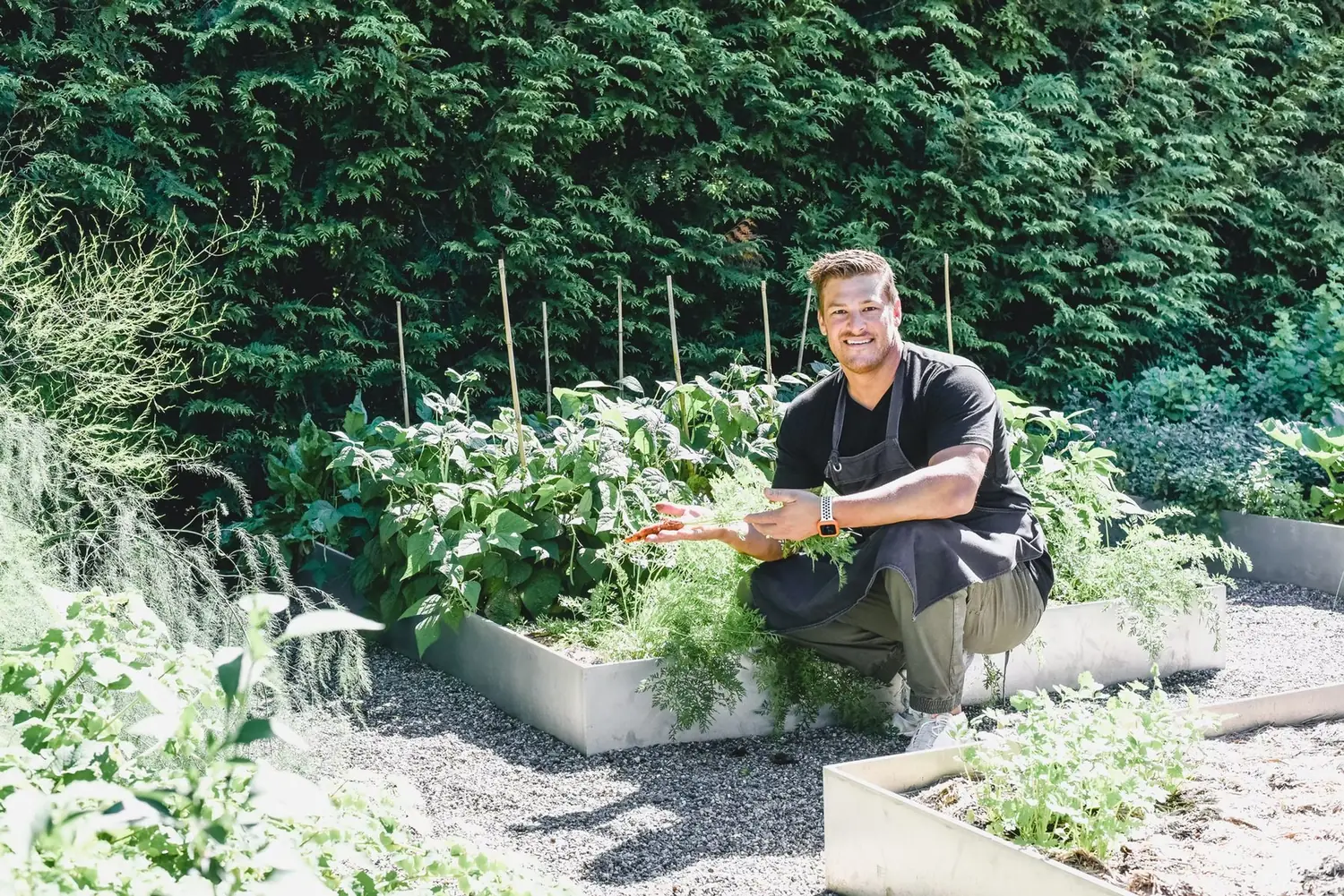 Chef Paul Aceto in the kitchen garden