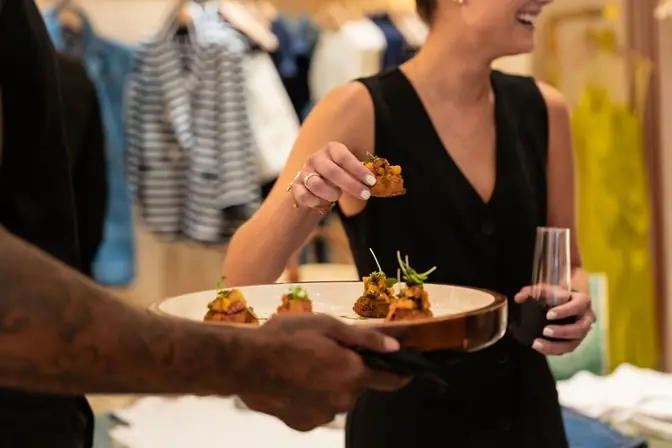 Veronica Beard charity event canapés by Silver Spoon Events
